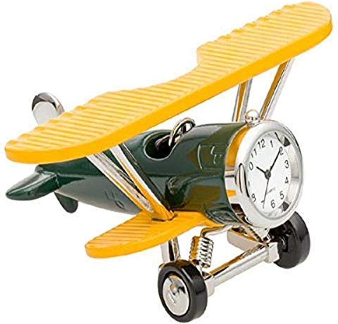 Green/Yellow 2"x4.5"x2.5" Bi-Plane Clock