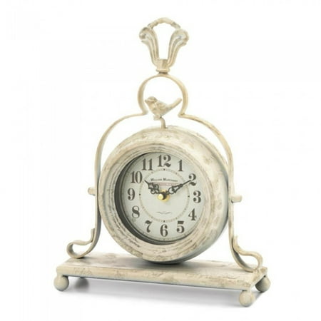 Home Decorative Antique-Style Table Clock With Bird