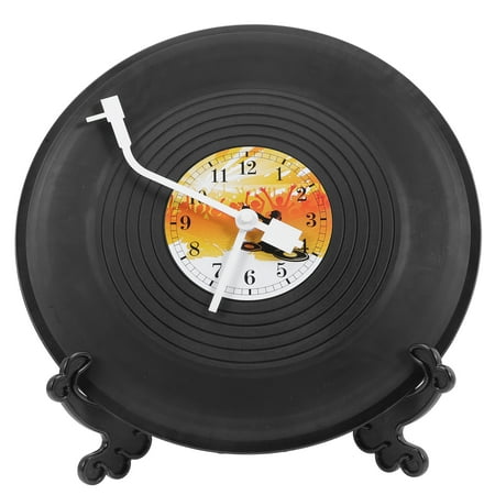 Household Vintage Style Clock Unique Vinyl Record Shape Desktop Clock Decorative Clock Decor