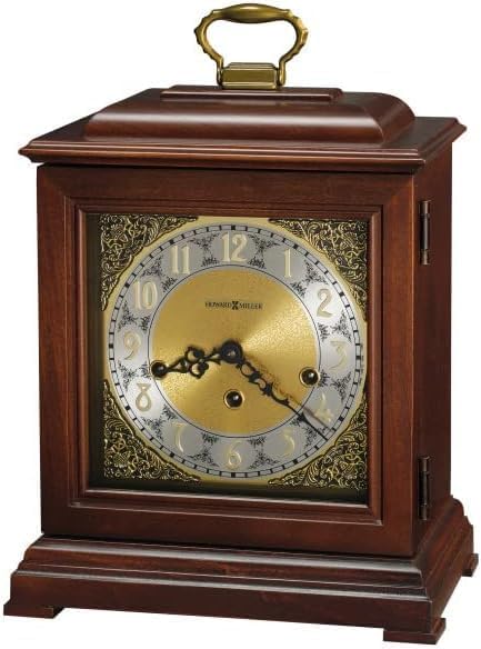 Howard Miller Boise City Mantel Clock II 549-638 – Windsor Cherry Finish, Brass Finished Dial, Vintage Home Decor, Key-Wound, Triple-Chime Movement