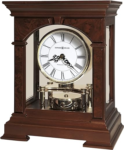 Howard Miller Carey Table Clock 547-732 Brushed Brass with Quartz Movement