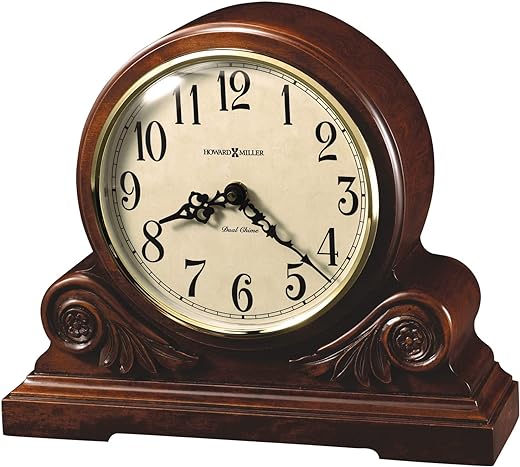 Howard Miller Desiree Mantel Clock 635-138 – Americana Cherry with Quartz, Dual-Chime Movement