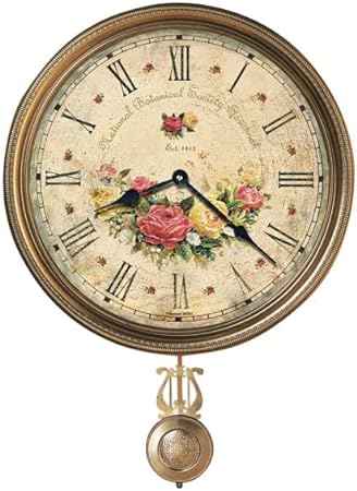 Howard Miller Dietrich Wall Clock 547-664 – Antique Brass Pendulum, Brass Finished Bezel, Quartz Movement, Automatically Adjust to Daylight Savings