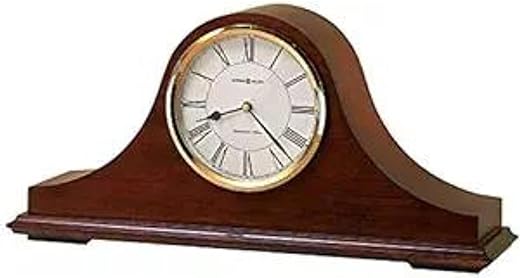 Howard Miller Dorr Mantel Clock II 549-603 – Windsor Cherry Finish, Brass Accents, Black Roman Numerals, Quartz Single-Chime Movement, Volume Control