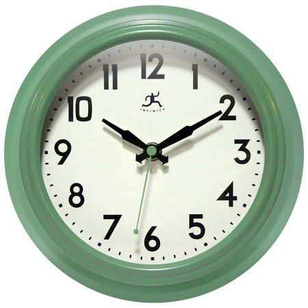 Infinity Instruments 8.5 Retro Diner Wall Clock - Green