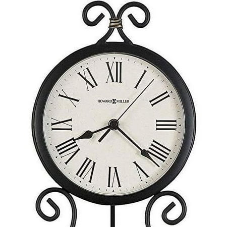 Ivana Wall Clock 625-495 – Wrought-Iron, Antique Black Finish With Highlights, Black Pendulum Bob, Antique Black Bezel, Quartz Movement