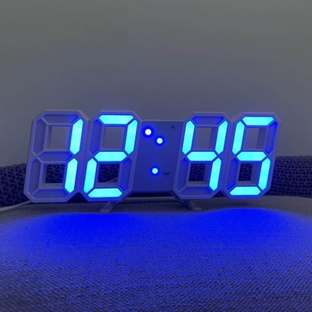 Kayannuo Wall Decor Clearance 3D LED Digital Clock Wall Deco Glowing Night Mode Adjastable Electronic Table Clock Wall Clock Decoration Living Room LED Clock Room Decor