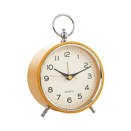 kowaku Silent Alarm Clock Analog Alarm Clock Mechanical Alarm Desk Clock Decorative Bedside Wake up Clock Bed Shaker for Home Office orange