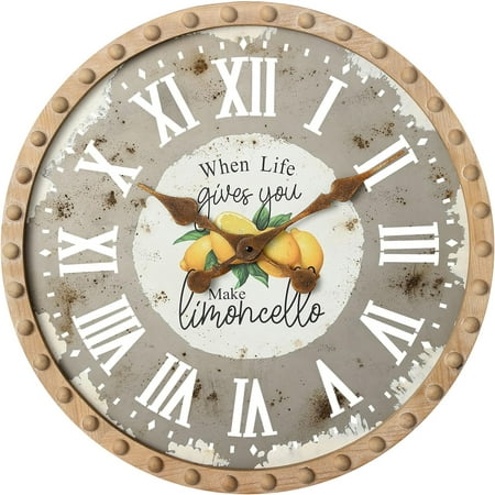 KULEDM 24-Inch Large Wall Clock with Silent Non-Ticking Movement - Modern Round Wall Clocks for Living Room,Home, Office, Kitchen, and Rustic Farmhouse Decor