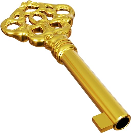 KYF-2 Solid Brass Reproduction Skeleton Key fits Most of Sligh, Pearl, Colonial and Seth Thomas Clocks - Fancy, Vintage and Old Furniture