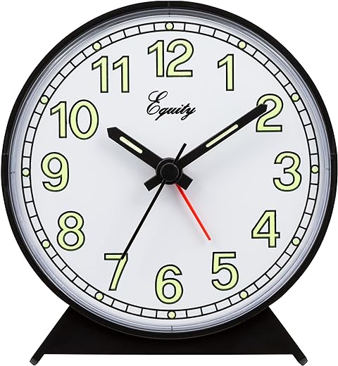 La Crosse Technology Equity 14077 Black Battery-Operated Analog Alarm Clock