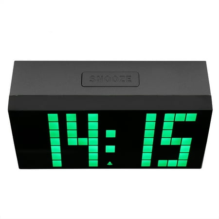 Large Big 4 6 Digit Jumbo LED Digital Alarm Calendar Snooze Wall Desk Clock (green)