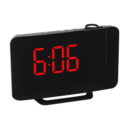 LCD Projection Digital Weather Snooze Alarm Clock LED Backlight Color Display