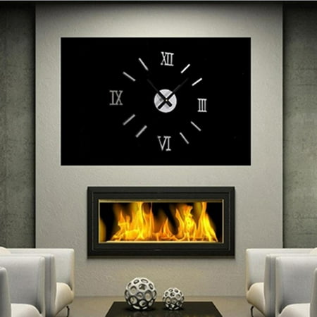 Leonard Modern Diy Mirrored Clocks for Living Room Decor Large Acrylic Wall Clock/ 3d Wall Clock/ Extra Large Wall Clock/ Frameless Clock Roman Numerals Mute Wall Decor Clock Stickers Decoration