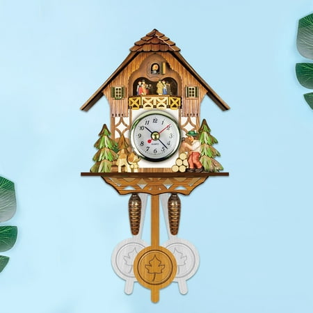 Lloopyting Chime clock Grandfather clocks with chimes battery operation Grandfather clocks Clock Wooden Wall Alarm Retro Clock Chime Cuckoo Clock Room Living Clock Clock