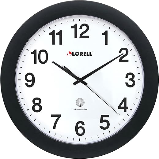 Lorell LLR60997 12 Round Radio Controlled Wall Clock