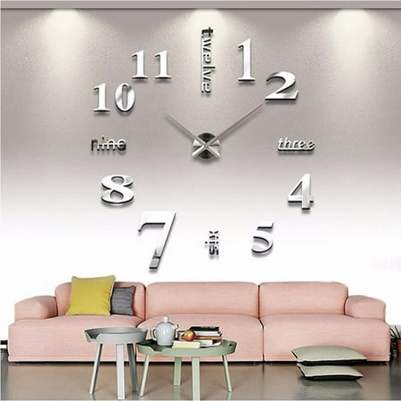 Magazine Large Wall Clock Quartz 3D DIY Big Decorative Kitchen Clocks Acrylic Mirror Stickers Oversize Wall Clock Home Number Home Decor