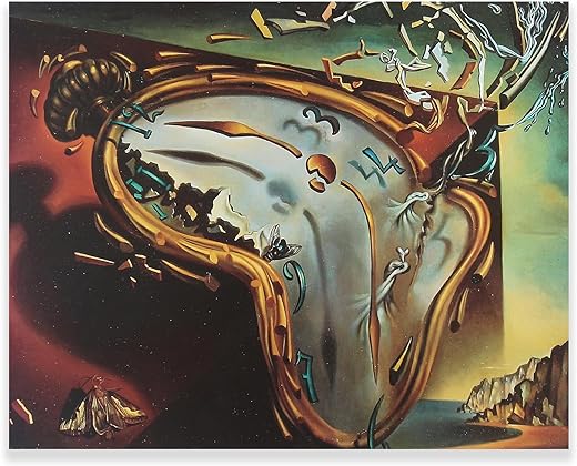 Melting Clock Wall Decor - Salvador Dali Canvas Wall Art - Surrealism Art Prints - Fine Art Print for Living Room or Bedroom Unframed (12x15in/30x38cm)