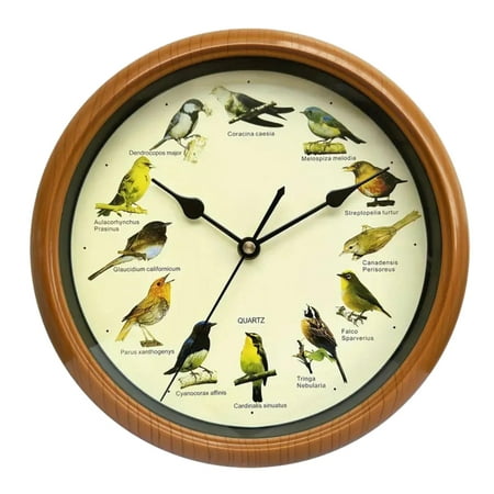 Menolana Bird Wall Clock, Bird Clock with Sound Singing at Every Hour, Decorative Clock, Hanging Clock, Decor for Home, Living Room, Decoration