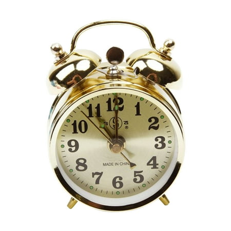 Metal Vintage Alarm Clock Extra Loud Manual Wind Up Analog Retro Backlight