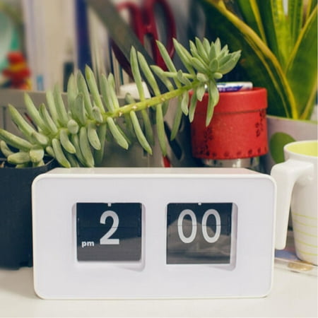 Modern Retro Digital Table Clock with Auto Flip Feature - Stylish Tischuhr Wecker Uhr