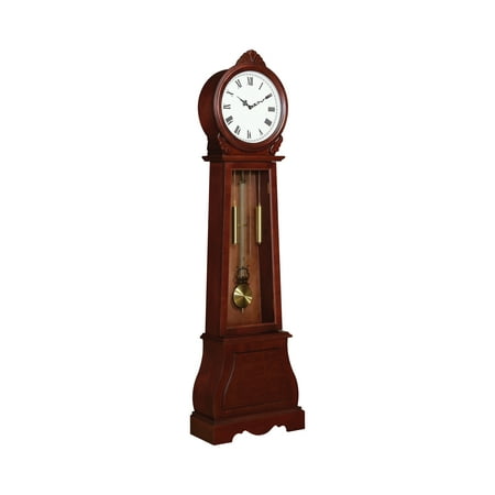 Narcissa Grandfather Clock with Chime Brown Red