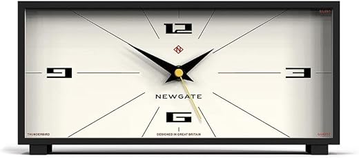 NEWGATE® Thunderbird Silent Sweep Mantel Clock - No Tick Noise - Mid-Century Modern Mantel Clock - Living Room Clock - Office Clock - Desk Clock - Designer Clock (Cream)