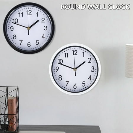 ODOMY Modern Wall Clock, 8 Inch Large Round Silent Non-Ticking Wall Clock, Big Numbers Quartz Wall Clock for Office School Home Living Room Bedroom