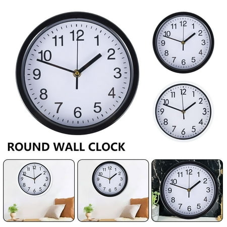 OKYMOTOR Modern Wall Clock, 8 Inch Large Round Silent Non-Ticking Wall Clock, Big Numbers Quartz Wall Clock for Office School Home Living Room Bedroom