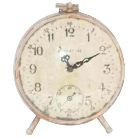 PARIS Table Clock Mantel Petite Small Iron Bronze