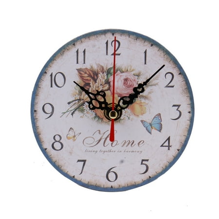 Pgeraug Clock Vintage Style Antique Wood Wall Clock for Home Kitchen Office Clock A