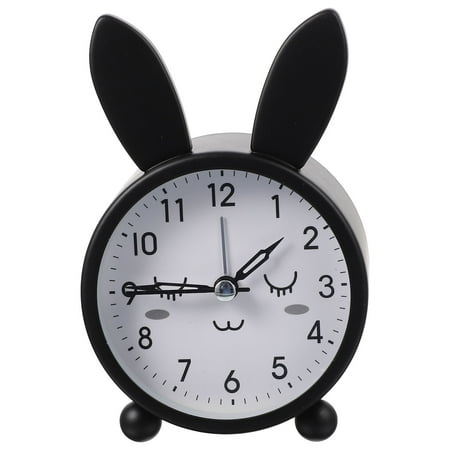 Rabbit Electronic Alarm Clock Kids Cute Bedside Silent Child Student Travel Lovely Dorm Desk Glass Iron