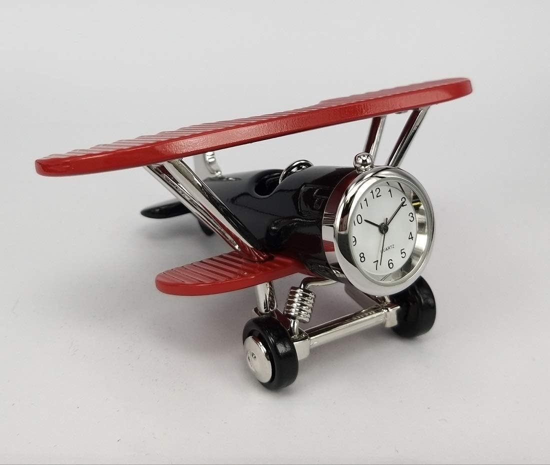 Red/Black 2"x4.5"x2.5" Bi-Plane Clock