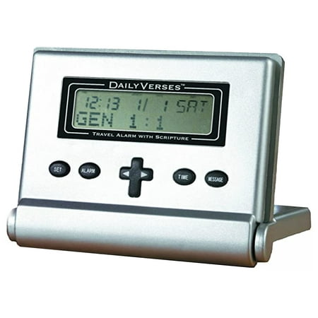 Rocketech -Daily Verses Bible Chapter Digital Clock Date Time Calendar with Alarm LCD Screen- White