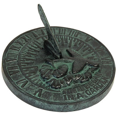 Rome Cast Iron Hummingbird Sundial, Verdigris, 7.5 dia.