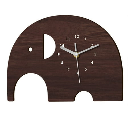 ROZYARD Elephant Wood Clock for Creative Office Dormitory Decoration Birthday Gif