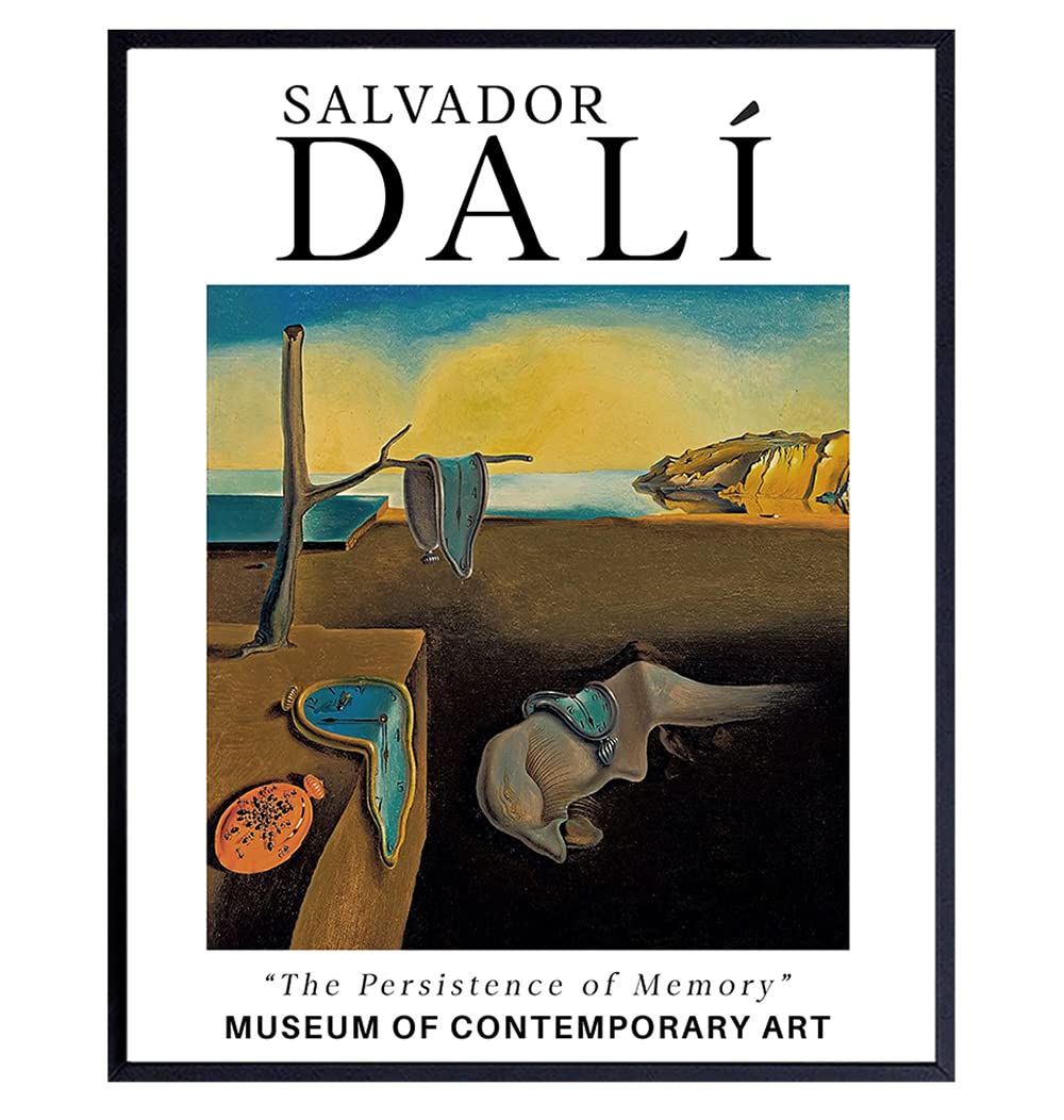 Salvador Dali Clock Wall Art & Decor - Gallery Wall Art - Salvador Dali Prints - Surrealism Wall Art - Museum Poster - The Persistence of Memory - Aesthetic Room Decor