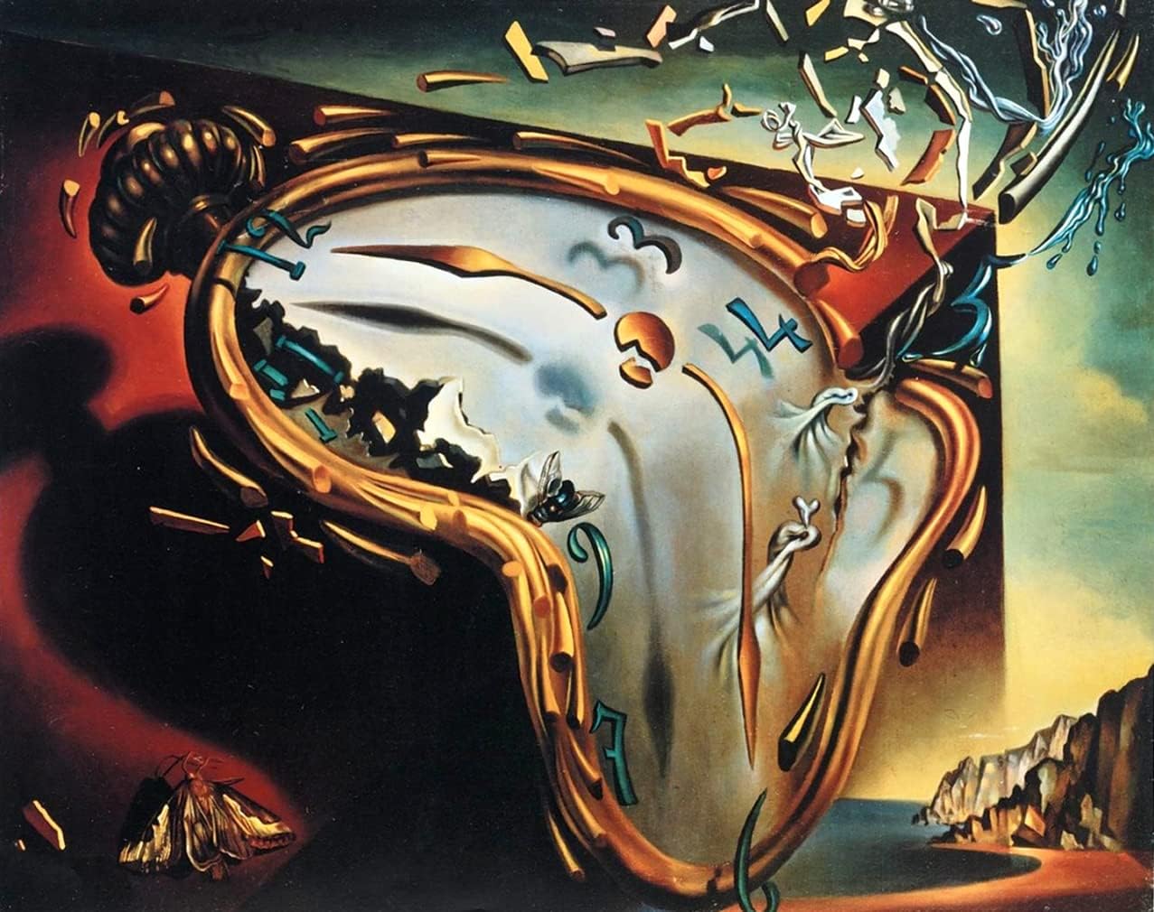 Salvador Dali Wall Art Dalí Melting Clock Surrealist Framed Painting Canvas Art For Bedroom Livingroom Decoration Ready to Hang