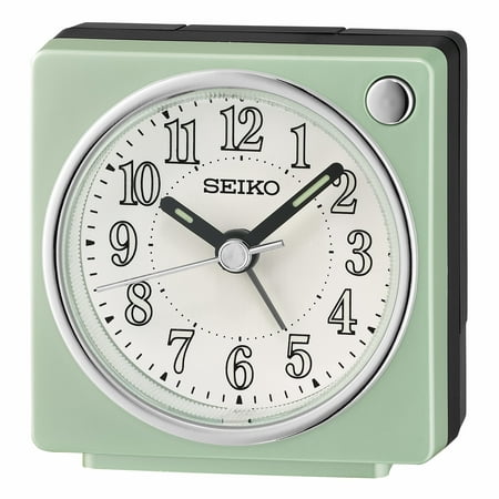 Seiko 2.6 inch Fuji II Beep Alarm Pearl Green Analog Quartz Traditional Desk Clock QHE197MLH