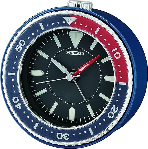 Seiko Mai Heritage Alarm Clock, Classic Blue