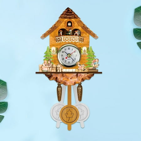 SIfdSeng Cuckoo Cuckoo Wall Clock Chime Alarm Clock Retro Clock Wooden Living Room Clock 4th of July Decorations Indoor Party Father Day Gifts from Kids Grandpa Gifts for Fathers Day Spanish