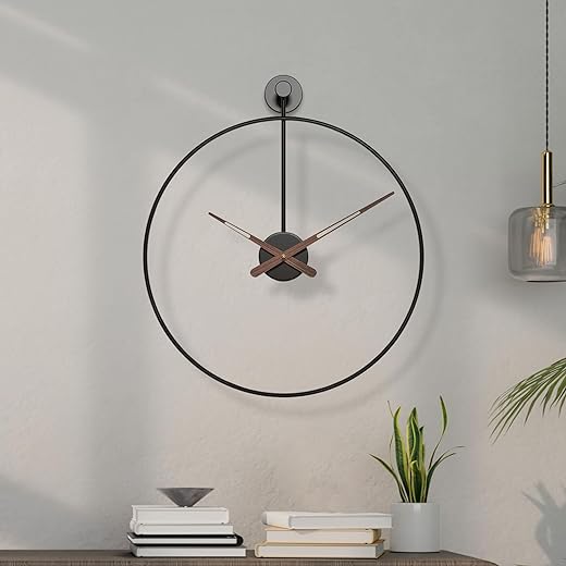 Silent Metal Decorative Modern Wall Clock for Living Room Decor, 12 Inch Wall Clocks Battery Operated Non Ticking, Minimalist Clock Wall Decor for Office Study Bedroom Kitchen