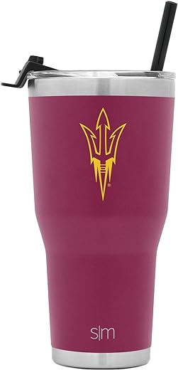 Simple Modern Officially Licensed Collegiate University Tumbler with Straw and Flip Lid Insulated Stainless Steel Thermos | Cruiser Collection | 30oz