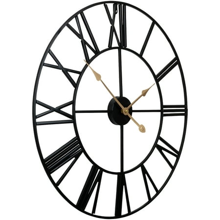 Sorbus Medium Large Wall Clock for Living Room Décor - Roman Numeral (23 Jet Black)