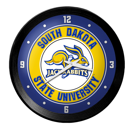 South Dakota State Jackrabbits: Ribbed Frame Wall Clock