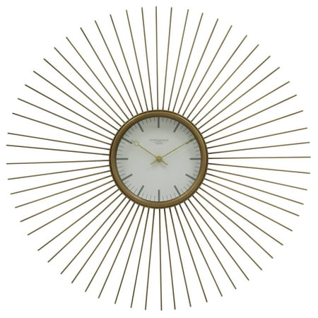 Studio Designs Home Modern 30 Golden Brass Starburst Metal Wall Clock