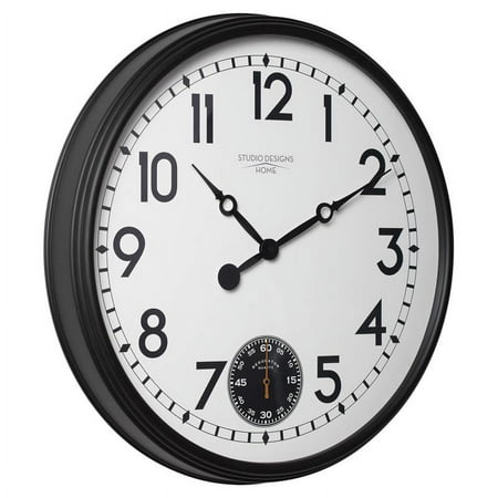 Studio Designs Home Terrace Extra 29 Large Plastic Wall Clock in Black/White