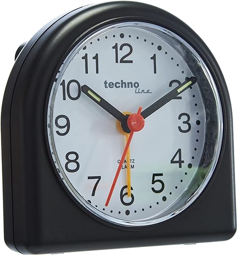 Technoline Geneva SD Small Arch Quartz Alarm Clock (Black)