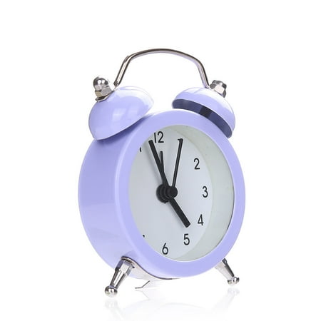 Twin Bell Silent Alloy Stainless Metal Alarm Clock