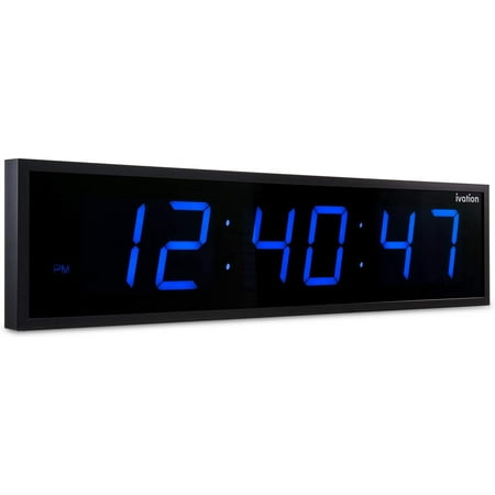 U-SHARE DBTech Huge Large Big Oversized Digital LED Clock, Blue - 36